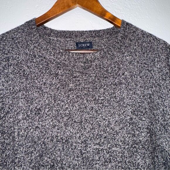 Men's J. Crew Lambswool Blend Charcoal Crewneck Sweater - Picture 3 of 8